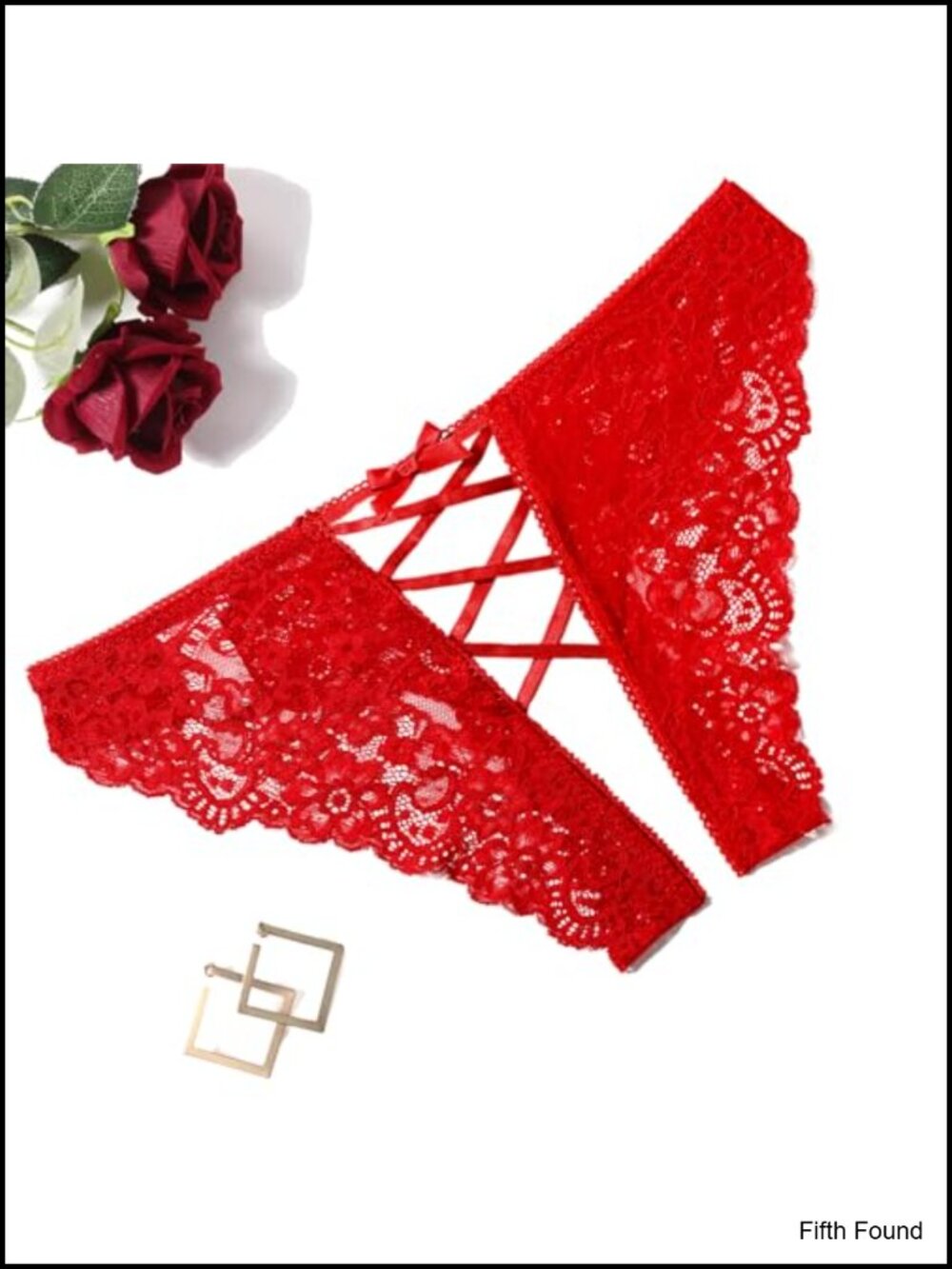 Lace Criss Cross Cheeky Thong Panties